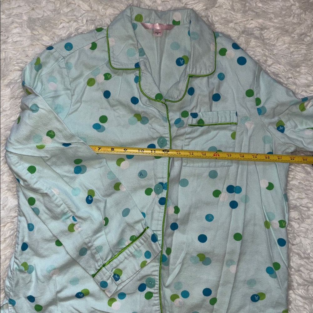 Victoria’s💙Secret Polka Dots 100% Cotton 2-piece Flannel Pajama Set, Size Medium - Picture 10 of 16